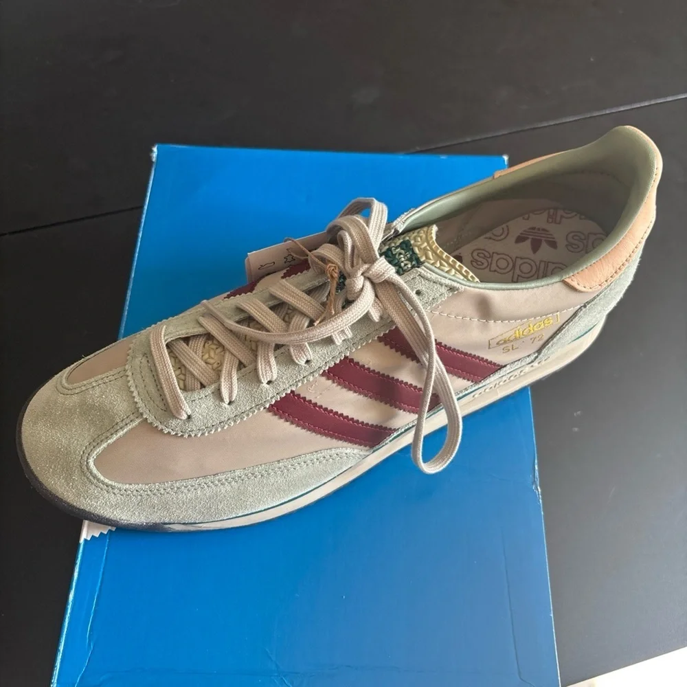 Adidas Suede Gray and Maroon Sneakers